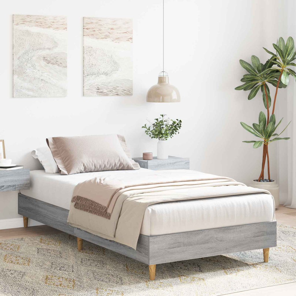 Bettrahmen Grau Sonoma 80 x 200 cm Holzwerkstoff