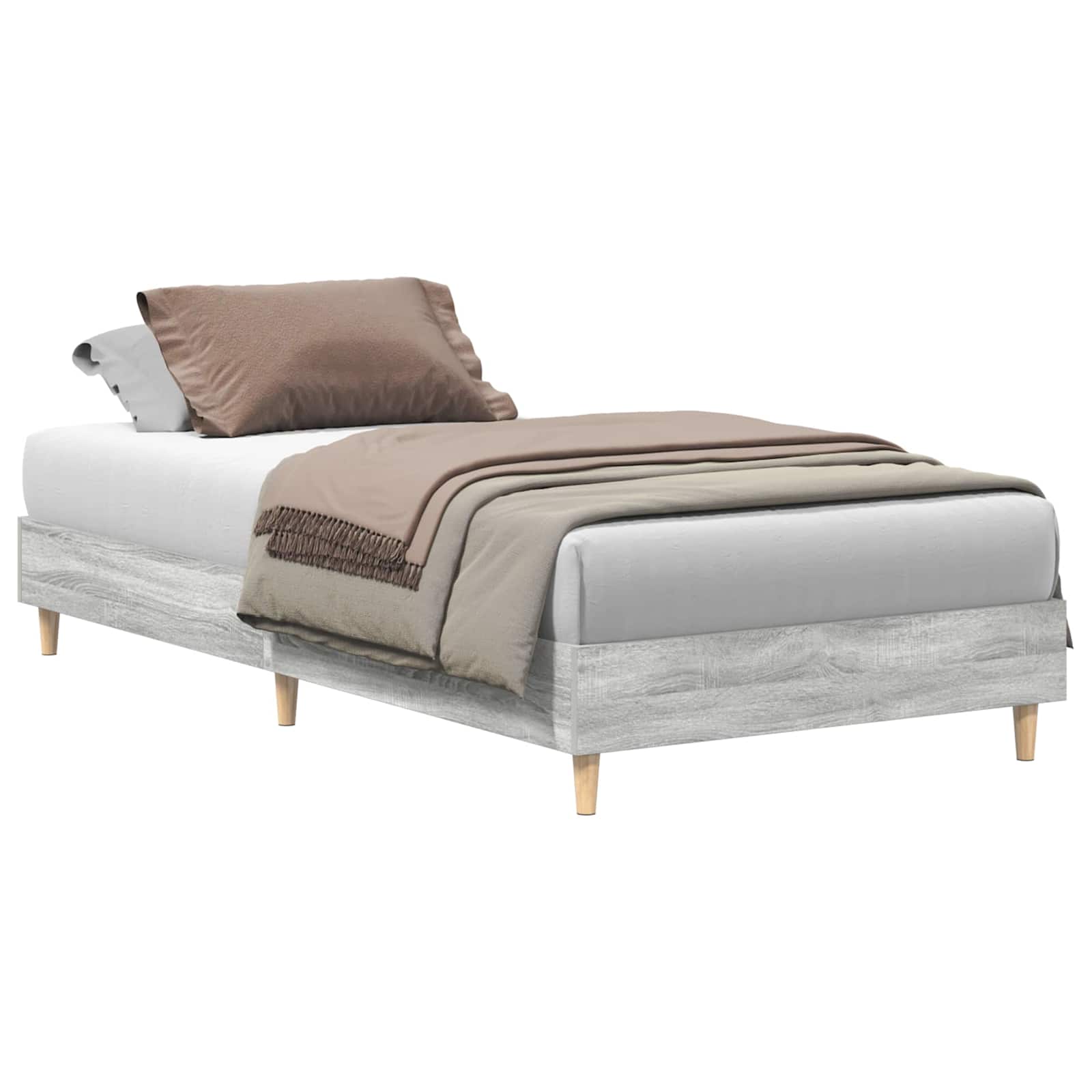 Bettrahmen Grau Sonoma 80 x 200 cm Holzwerkstoff