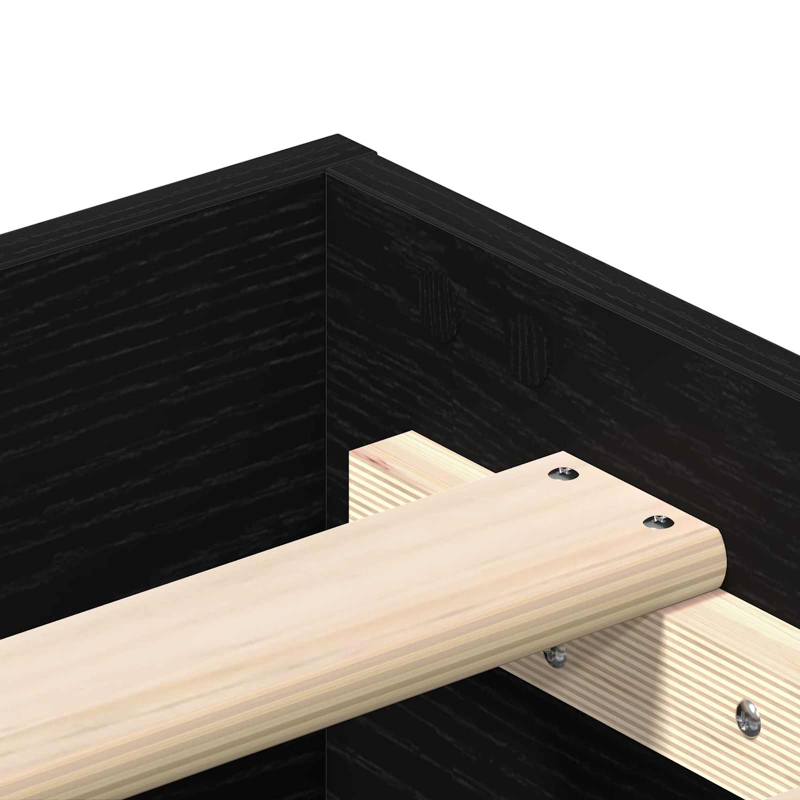 Bettrahmen Schwarze Eiche 80 x 200 cm Holzwerkstoff