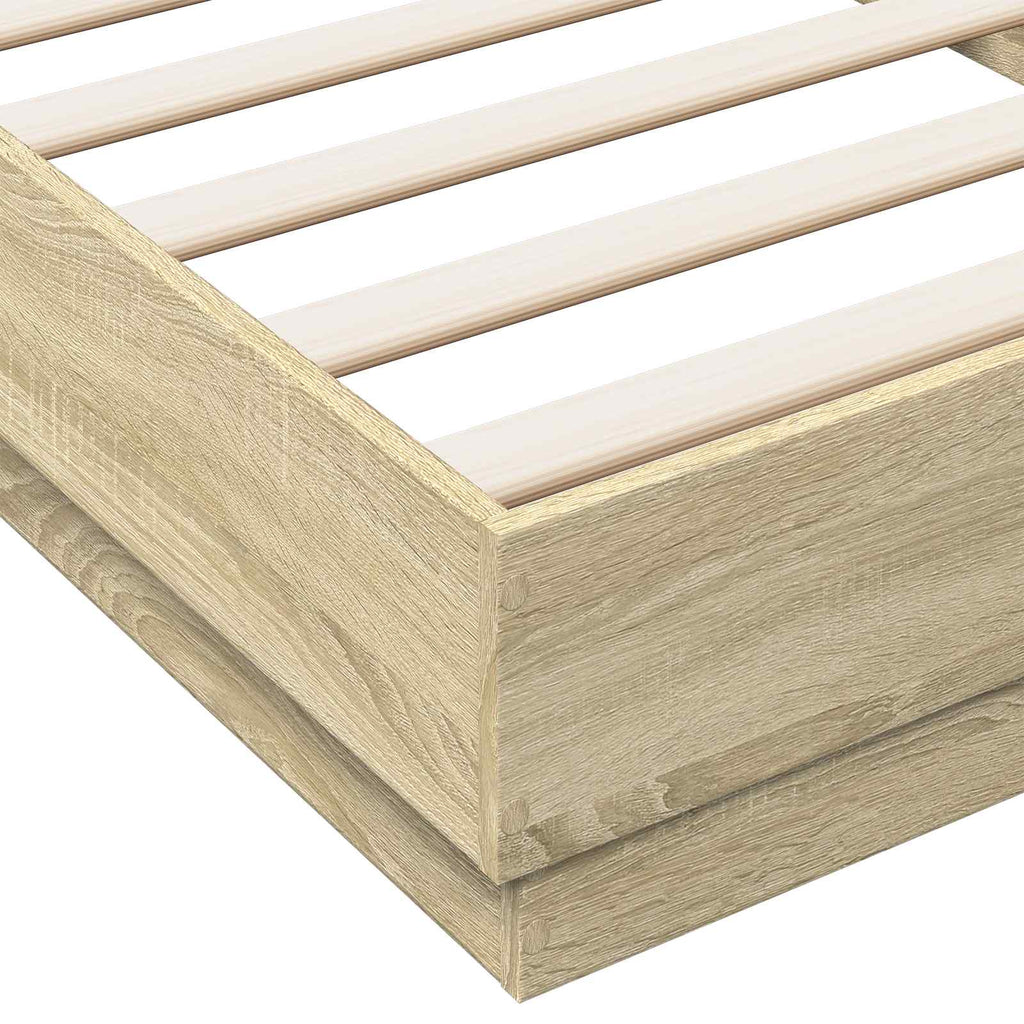 Bodenbettgestell Sonoma-Eiche 80 x 200 cm Holzwerkstoff