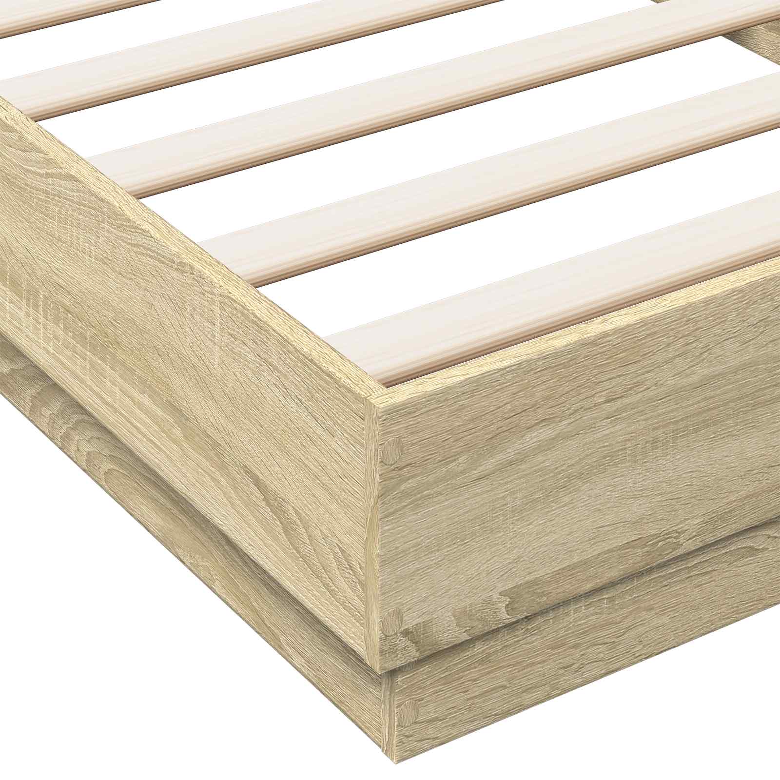 Bodenbettgestell Sonoma-Eiche 80 x 200 cm Holzwerkstoff