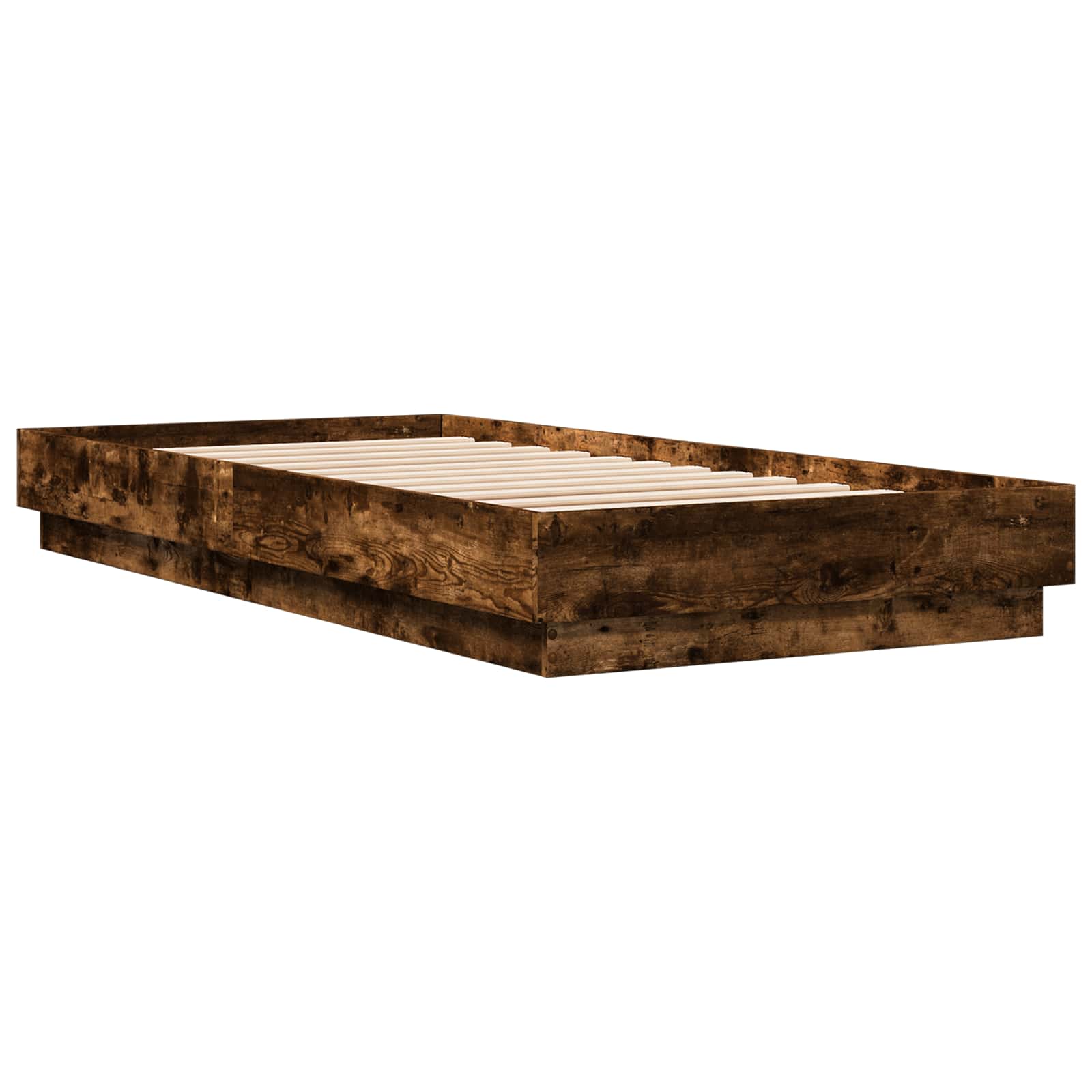 Bodenbettgestell Geräucherte Eiche 80 x 200 cm Holzwerkstoff