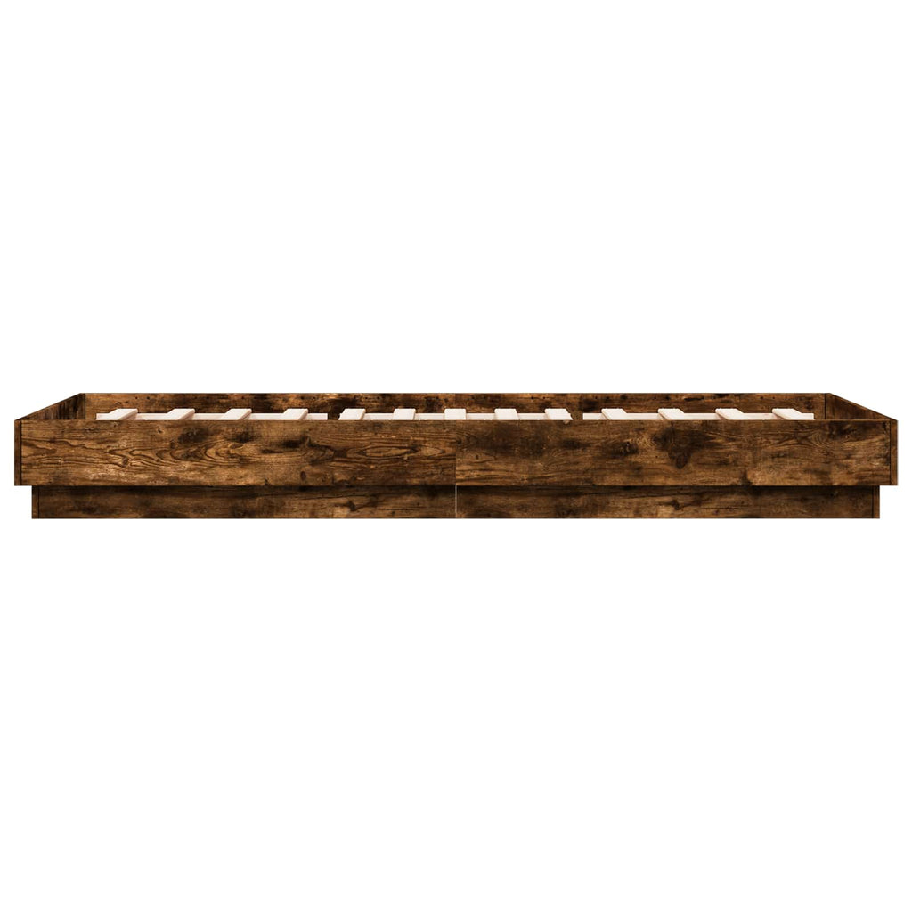 Bodenbettgestell Geräucherte Eiche 80 x 200 cm Holzwerkstoff