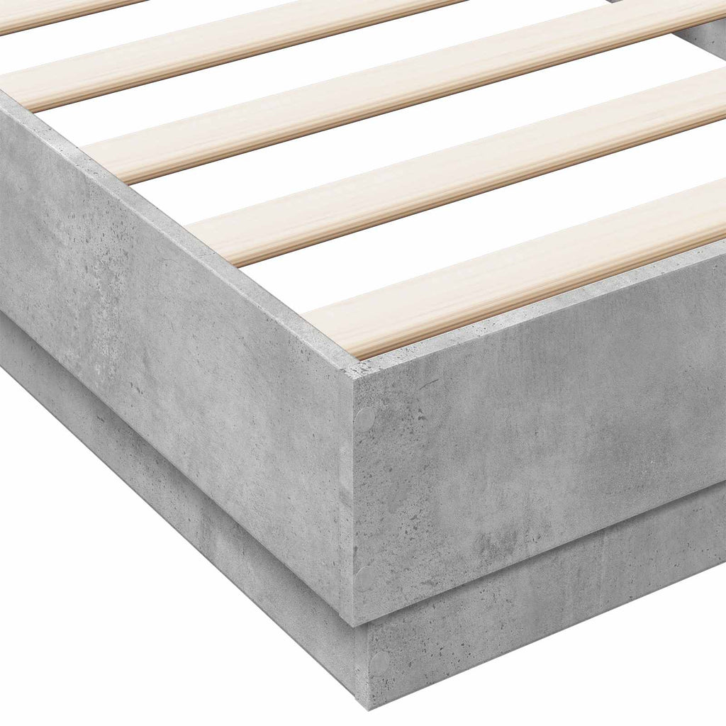 Bodenbettgestell Betongrau 80 x 200 cm Holzwerkstoff