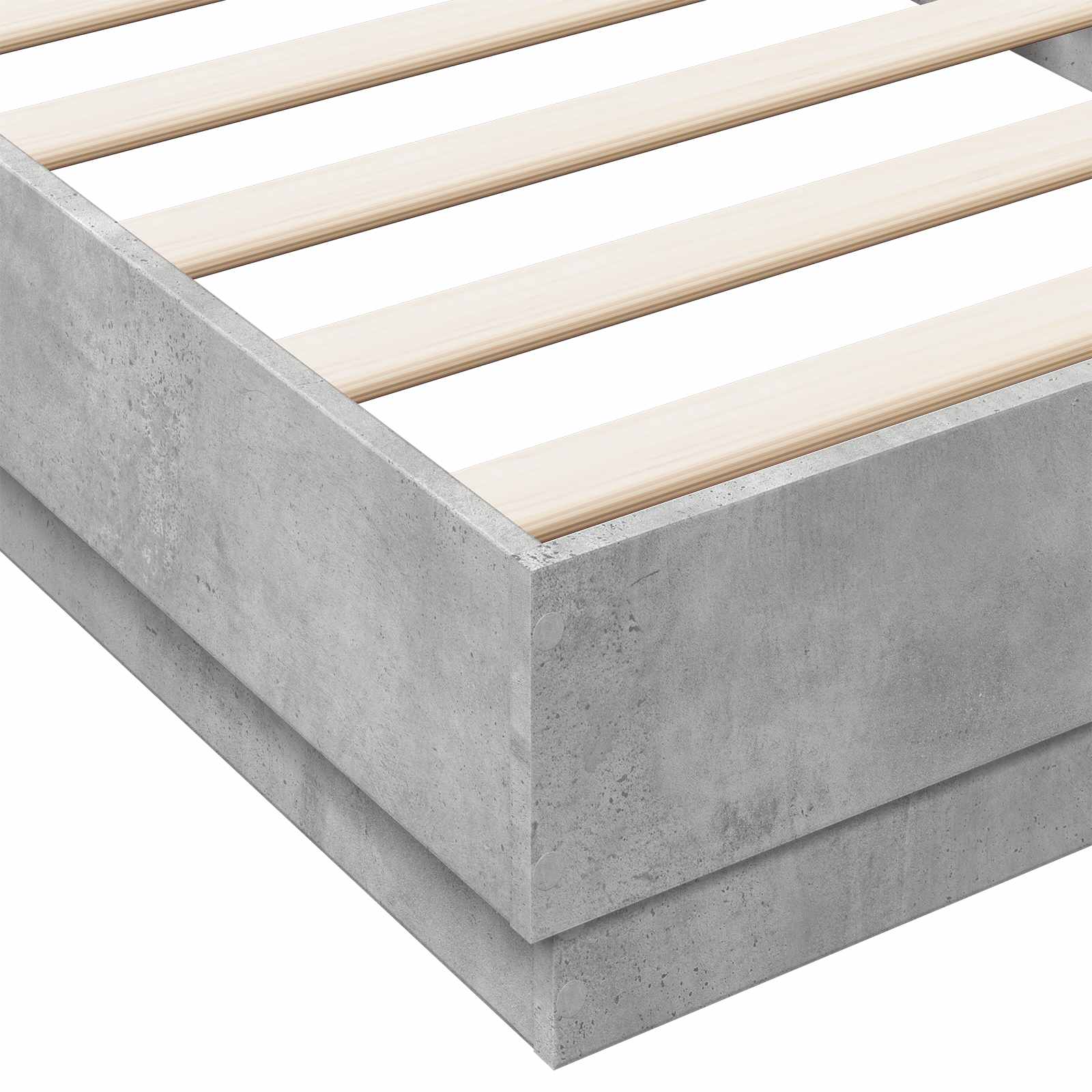 Bodenbettgestell Betongrau 80 x 200 cm Holzwerkstoff