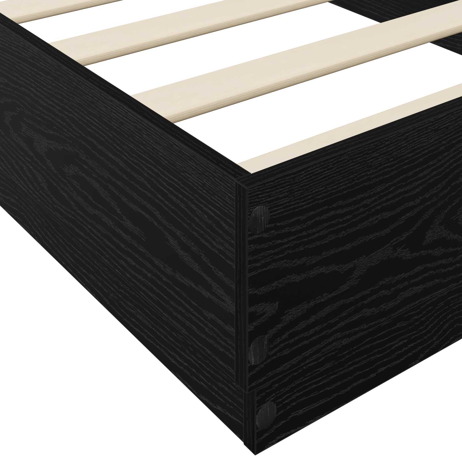 Bodenbettgestell Schwarze Eiche 80 x 200 cm Holzwerkstoff