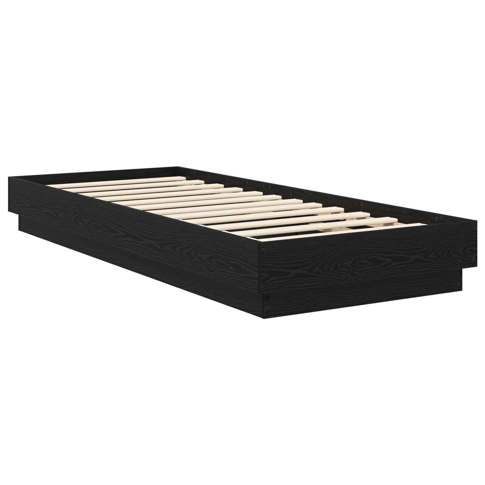 Bodenbettgestell Schwarze Eiche 80 x 200 cm Holzwerkstoff