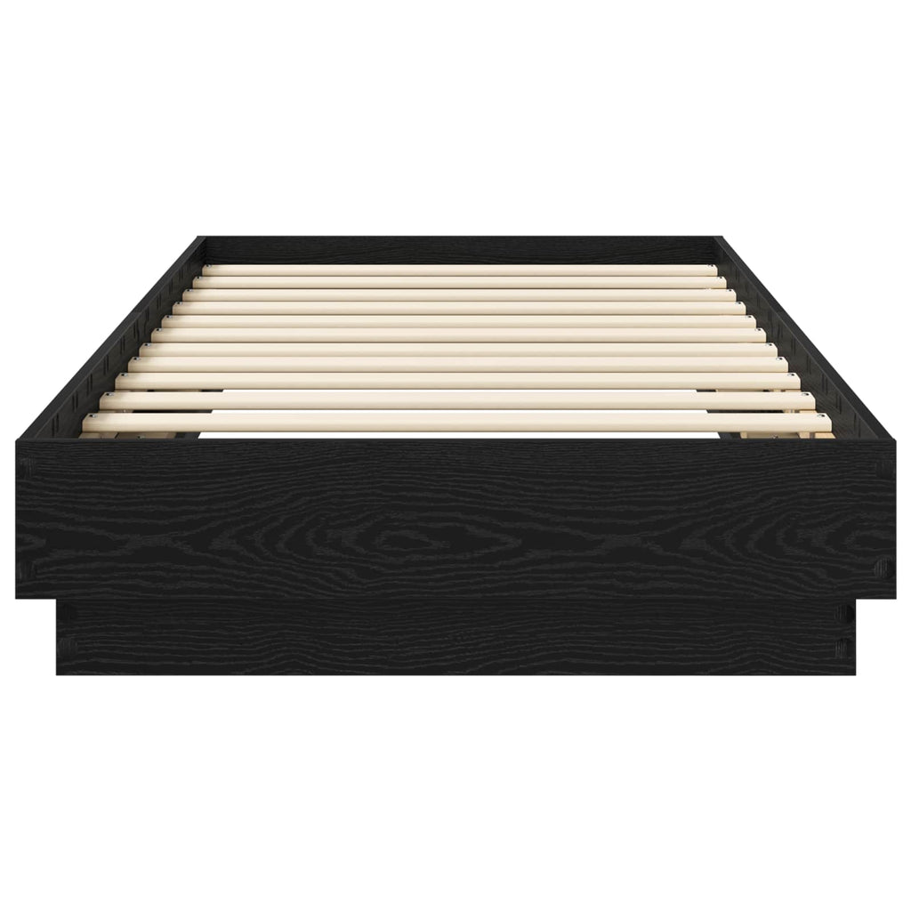 Bodenbettgestell Schwarze Eiche 80 x 200 cm Holzwerkstoff