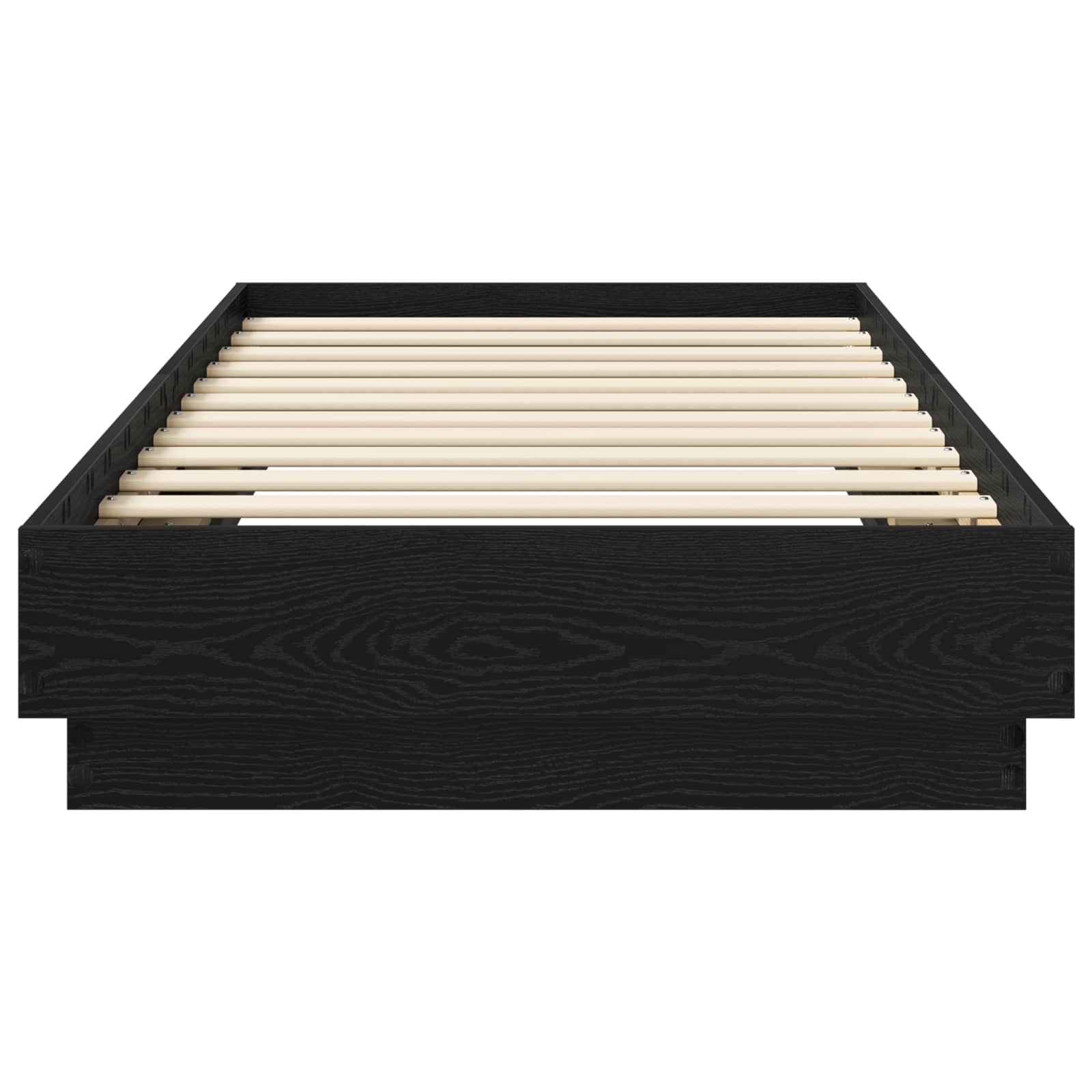 Bodenbettgestell Schwarze Eiche 80 x 200 cm Holzwerkstoff
