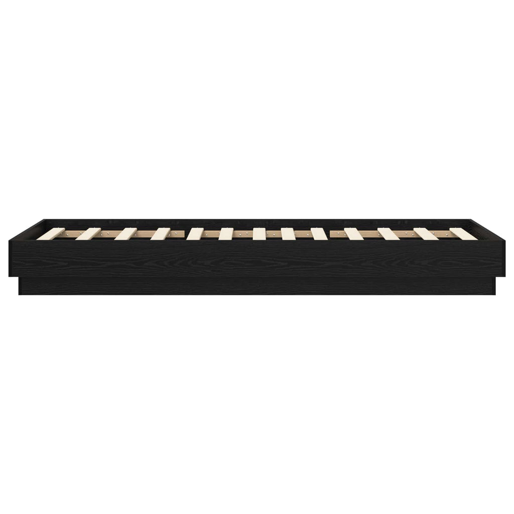 Bodenbettgestell Schwarze Eiche 80 x 200 cm Holzwerkstoff