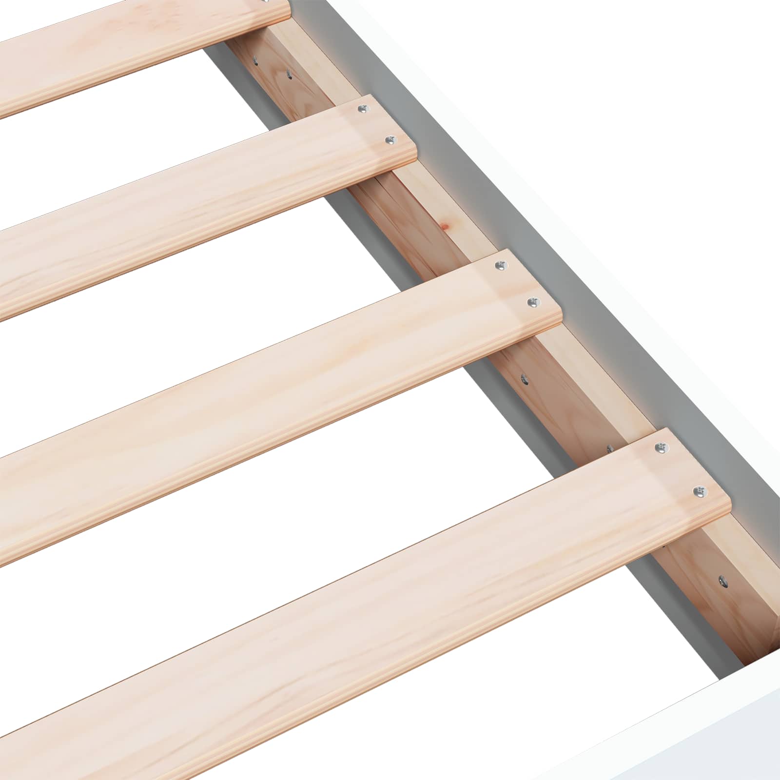 Bodenbettgestell Weiß 80 x 200 cm Holzwerkstoff