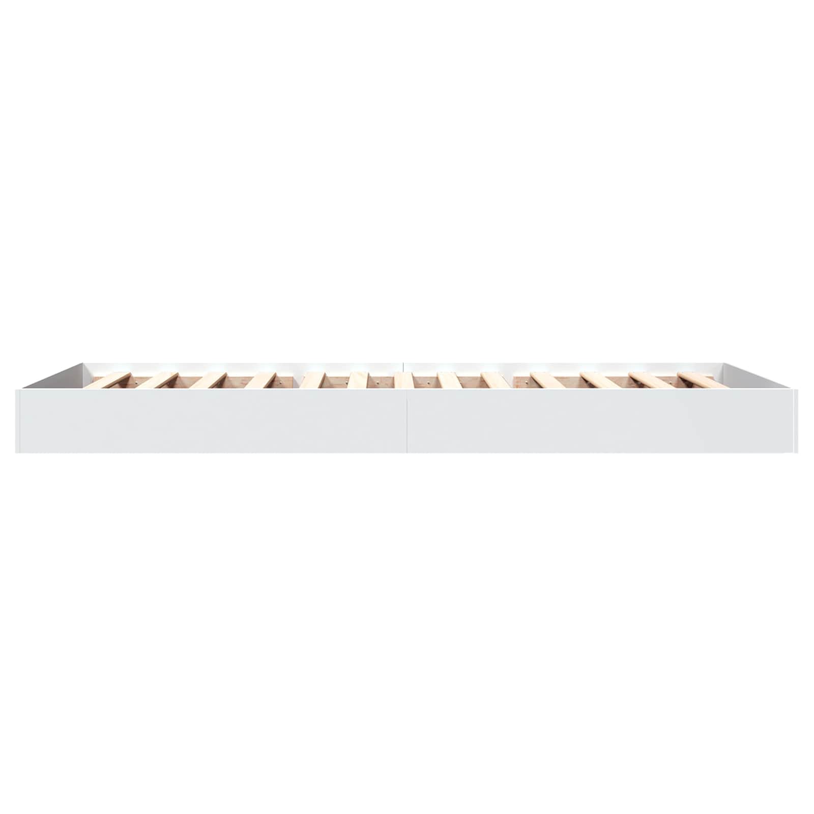 Bodenbettgestell Weiß 80 x 200 cm Holzwerkstoff