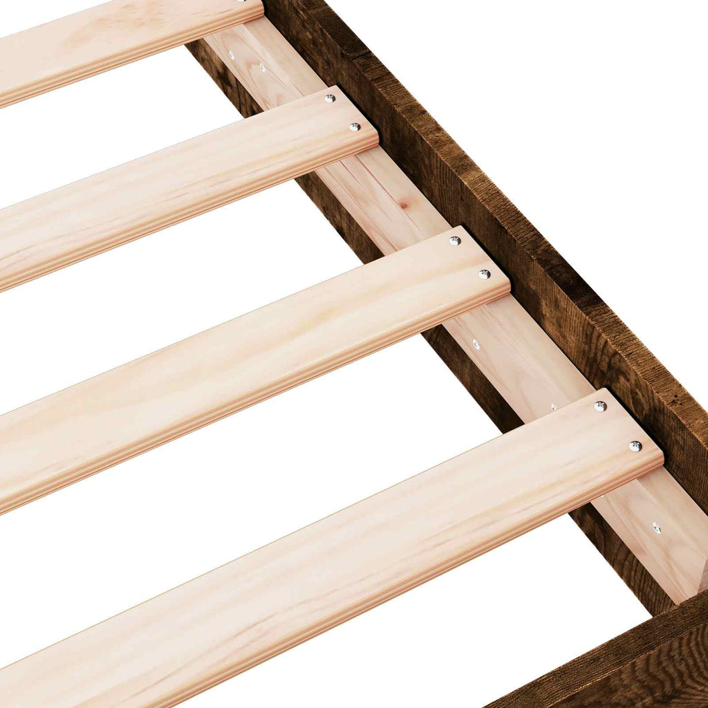 Bodenbettgestell Geräucherte Eiche 80 x 200 cm Holzwerkstoff