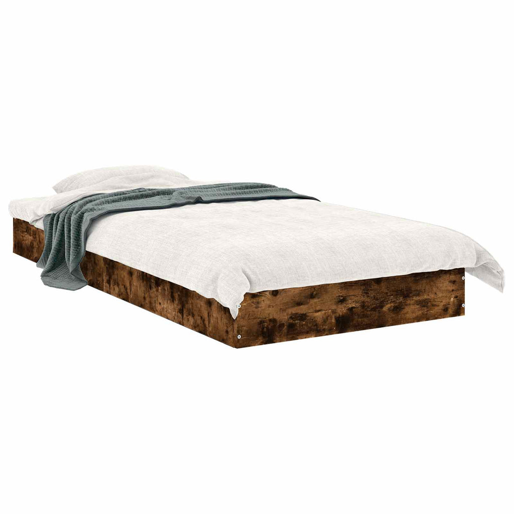 Bodenbettgestell Geräucherte Eiche 80 x 200 cm Holzwerkstoff