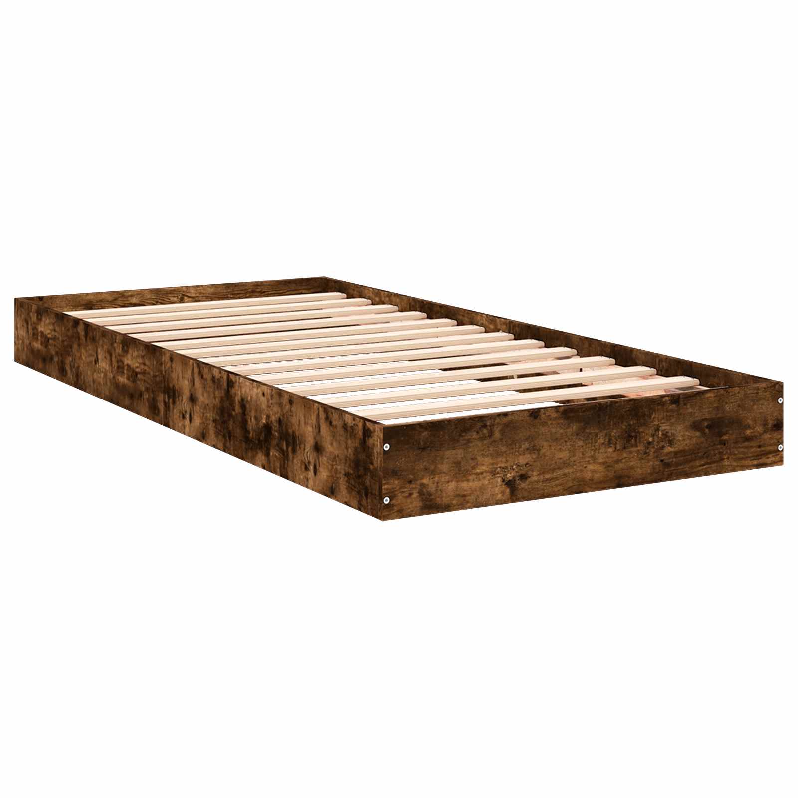 Bodenbettgestell Geräucherte Eiche 80 x 200 cm Holzwerkstoff