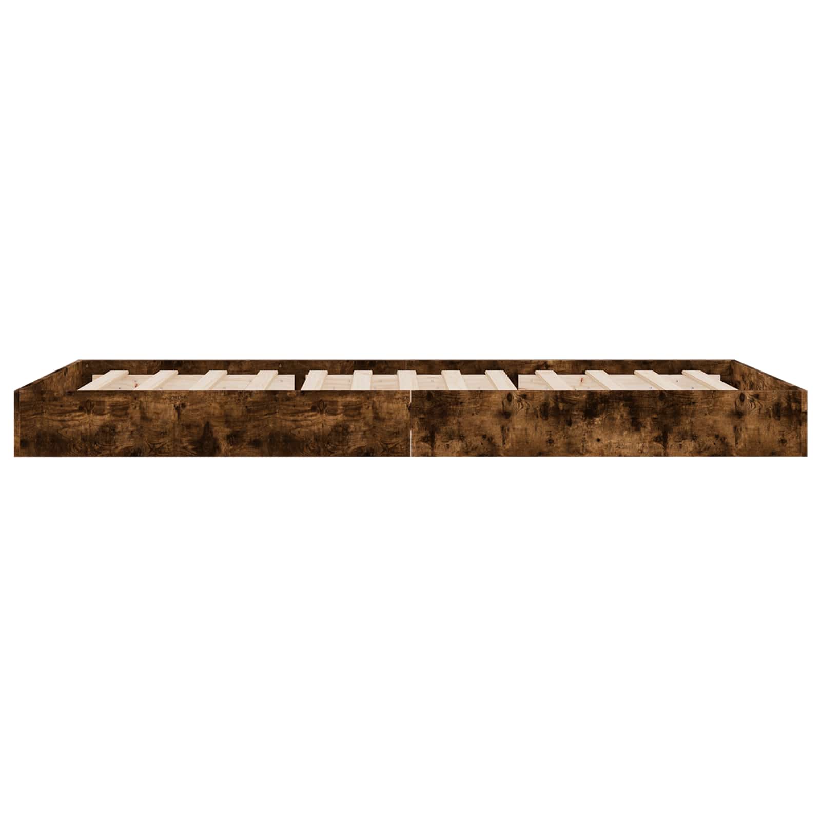 Bodenbettgestell Geräucherte Eiche 80 x 200 cm Holzwerkstoff