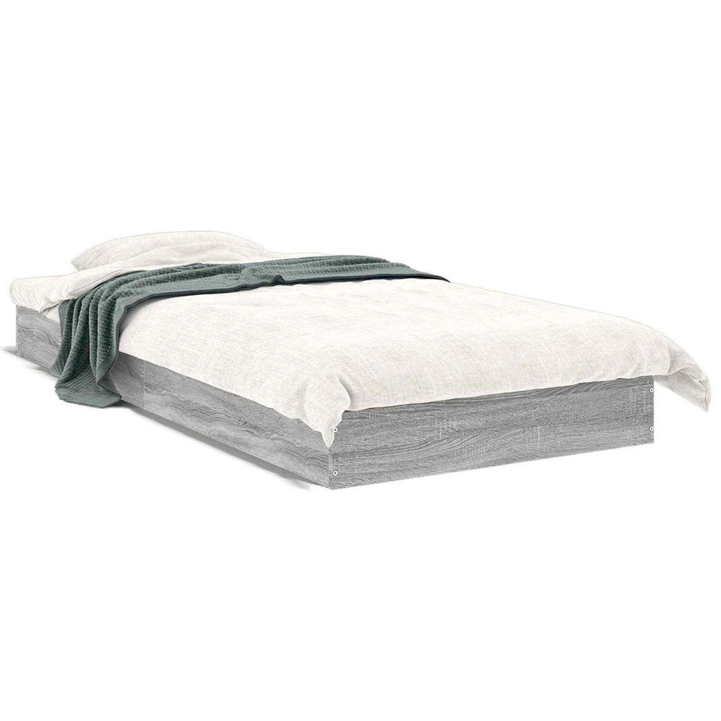 Bodenbettgestell Grau Sonoma 80 x 200 cm Holzwerkstoff
