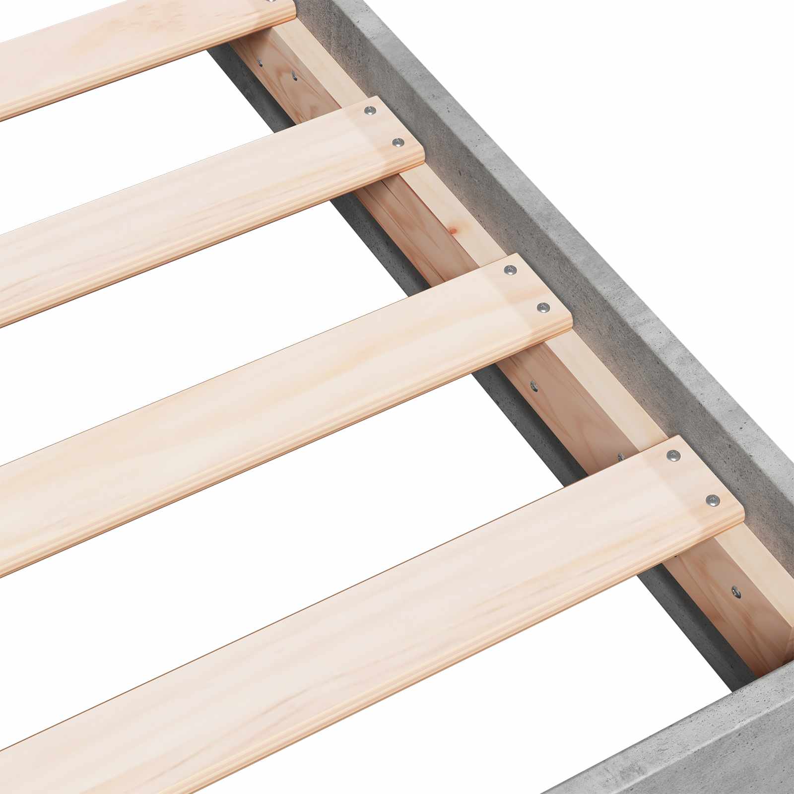 Bodenbettgestell Betongrau 80 x 200 cm Holzwerkstoff