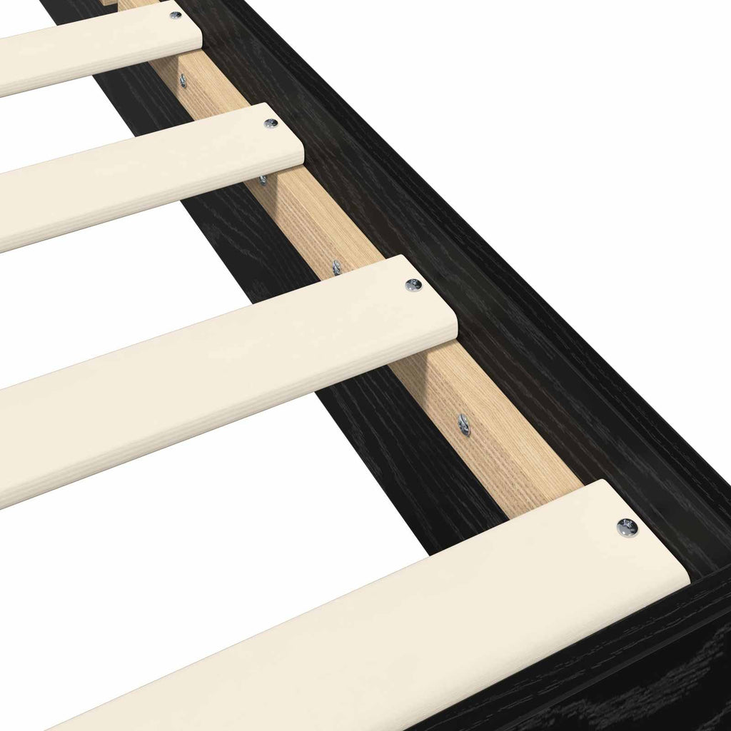 Bodenbettgestell Schwarze Eiche 80 x 200 cm Holzwerkstoff