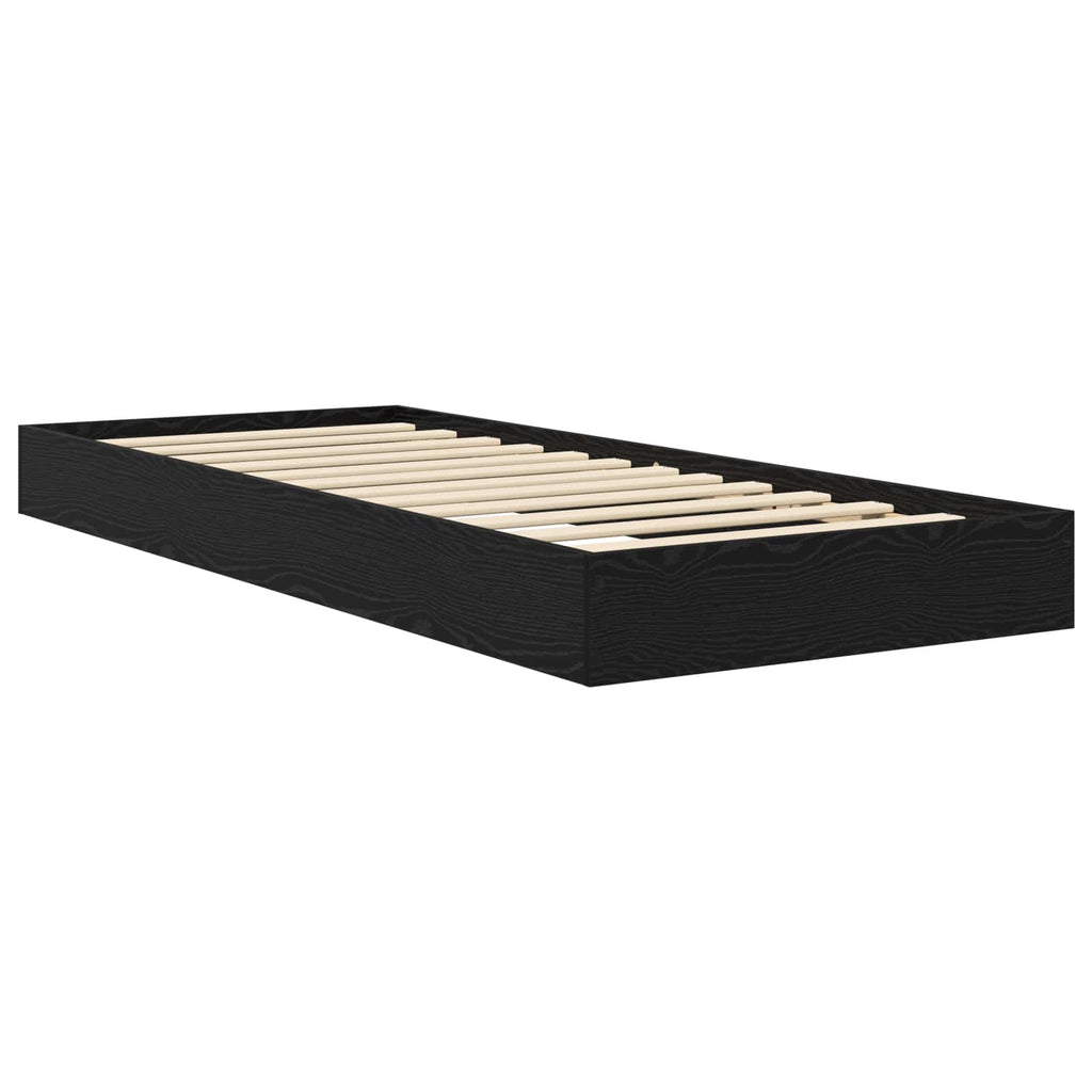 Bodenbettgestell Schwarze Eiche 80 x 200 cm Holzwerkstoff