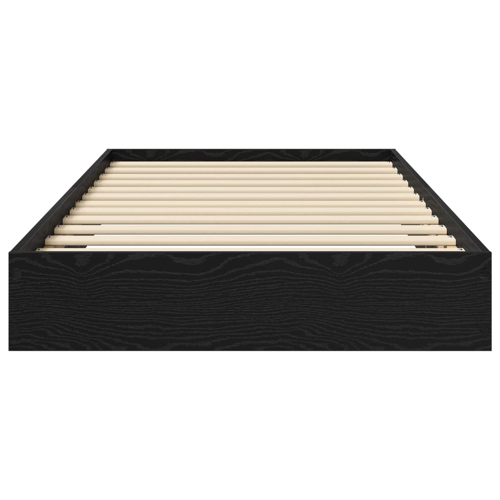 Bodenbettgestell Schwarze Eiche 80 x 200 cm Holzwerkstoff