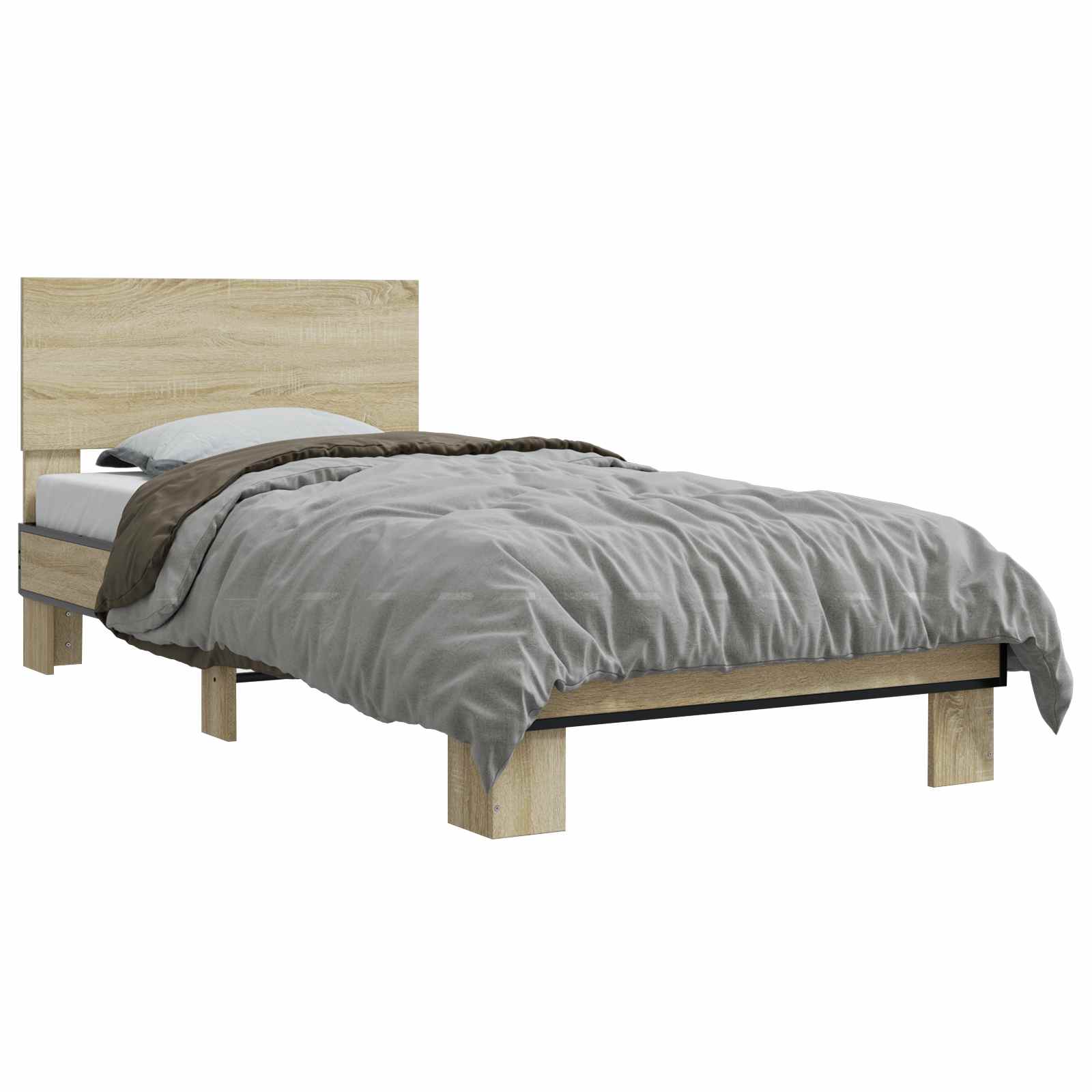 Bettgestell mit Kopfteil Sonoma-Eiche 80 x 200 cm Holzwerkstoff