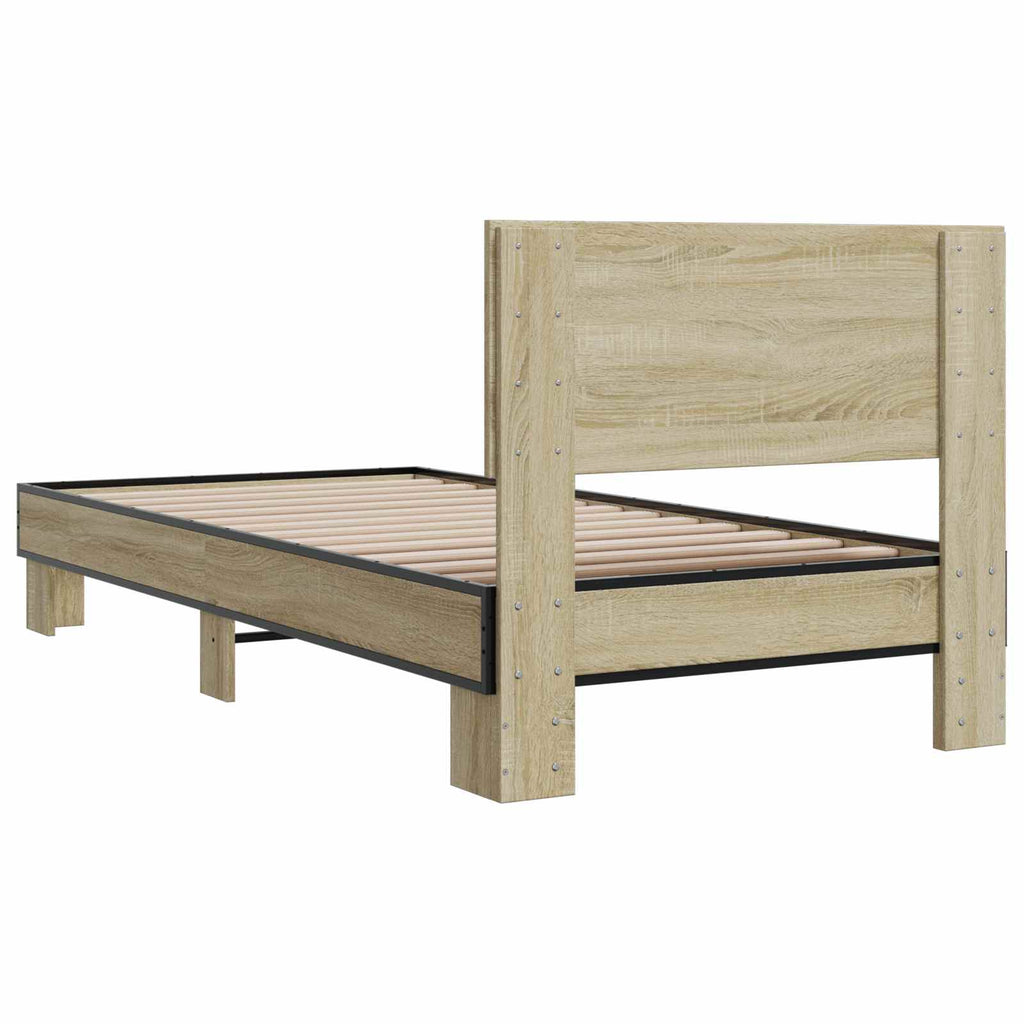 Bettgestell mit Kopfteil Sonoma-Eiche 80 x 200 cm Holzwerkstoff