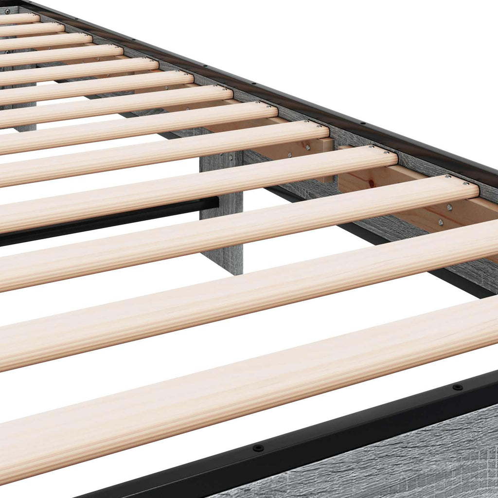 Bettgestell mit Kopfteil Grau Sonoma 80 x 200 cm Holzwerkstoff