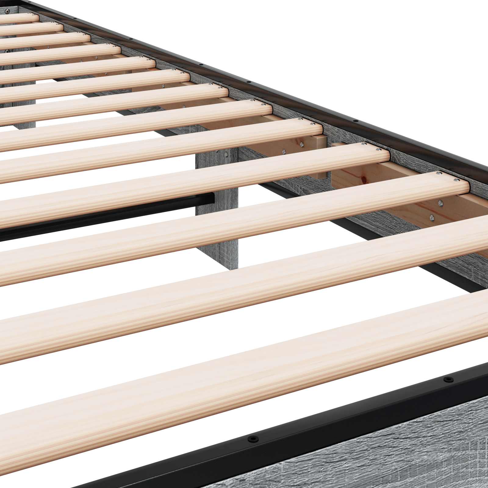 Bettgestell mit Kopfteil Grau Sonoma 80 x 200 cm Holzwerkstoff
