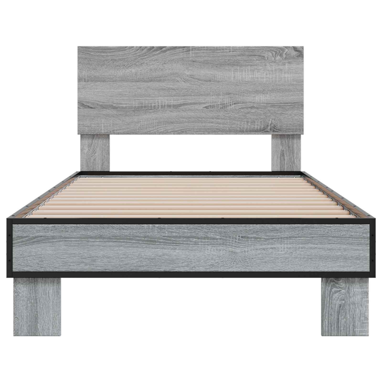 Bettgestell mit Kopfteil Grau Sonoma 80 x 200 cm Holzwerkstoff