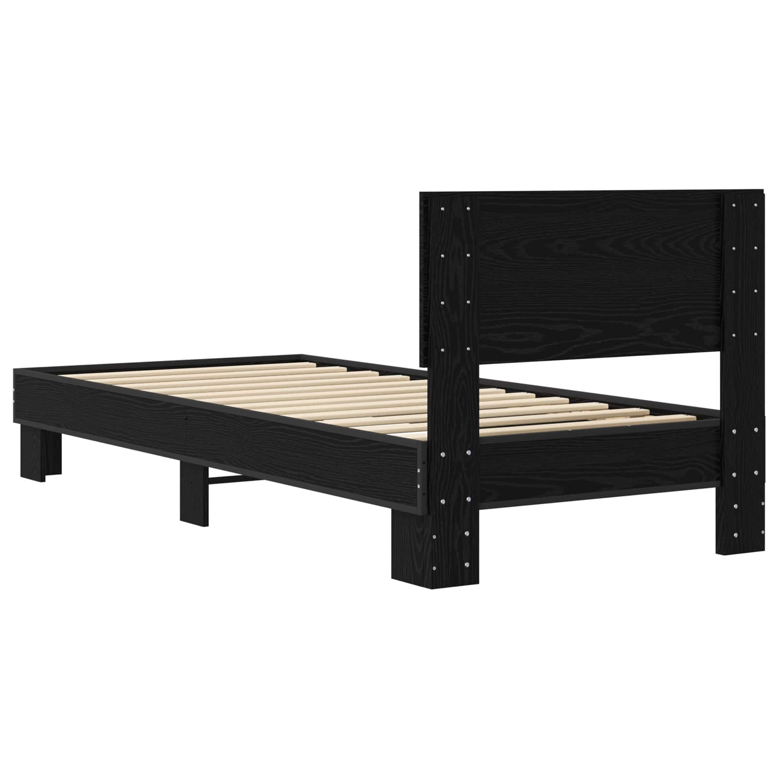 Bettgestell mit Kopfteil Schwarze Eiche 80 x 200 cm