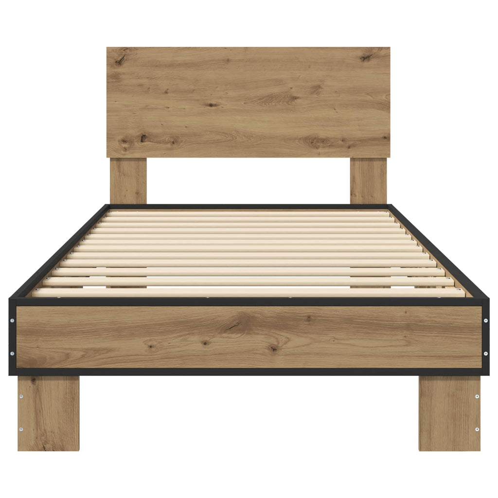 Bettgestell mit Kopfteil Artisan-Eiche 80 x 200 cm