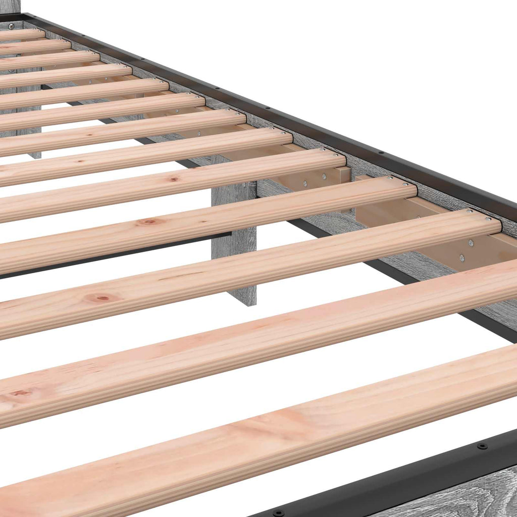 Bettgestell mit Kopfteil Grau Sonoma 80 x 200 cm Holzwerkstoff