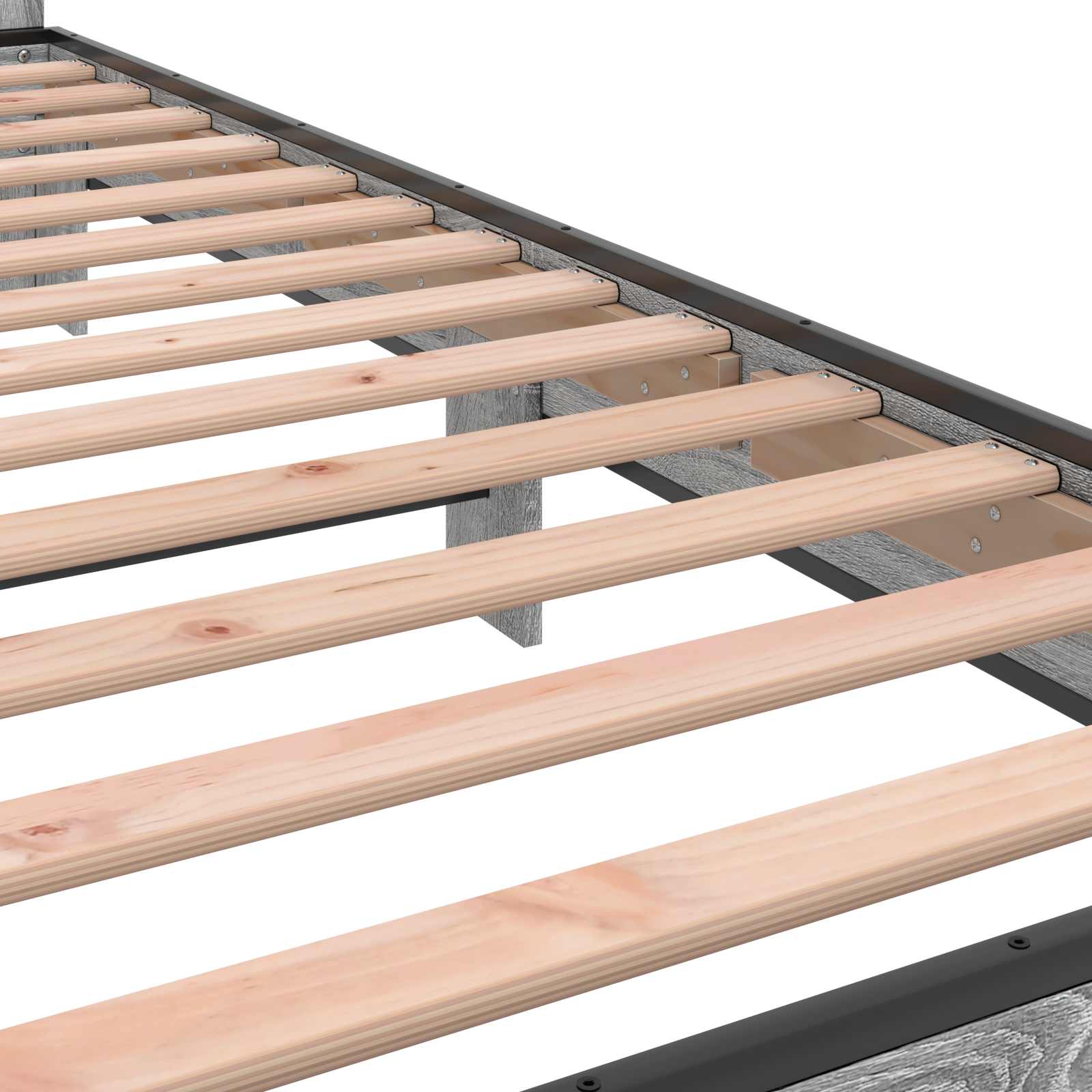 Bettgestell mit Kopfteil Grau Sonoma 80 x 200 cm Holzwerkstoff