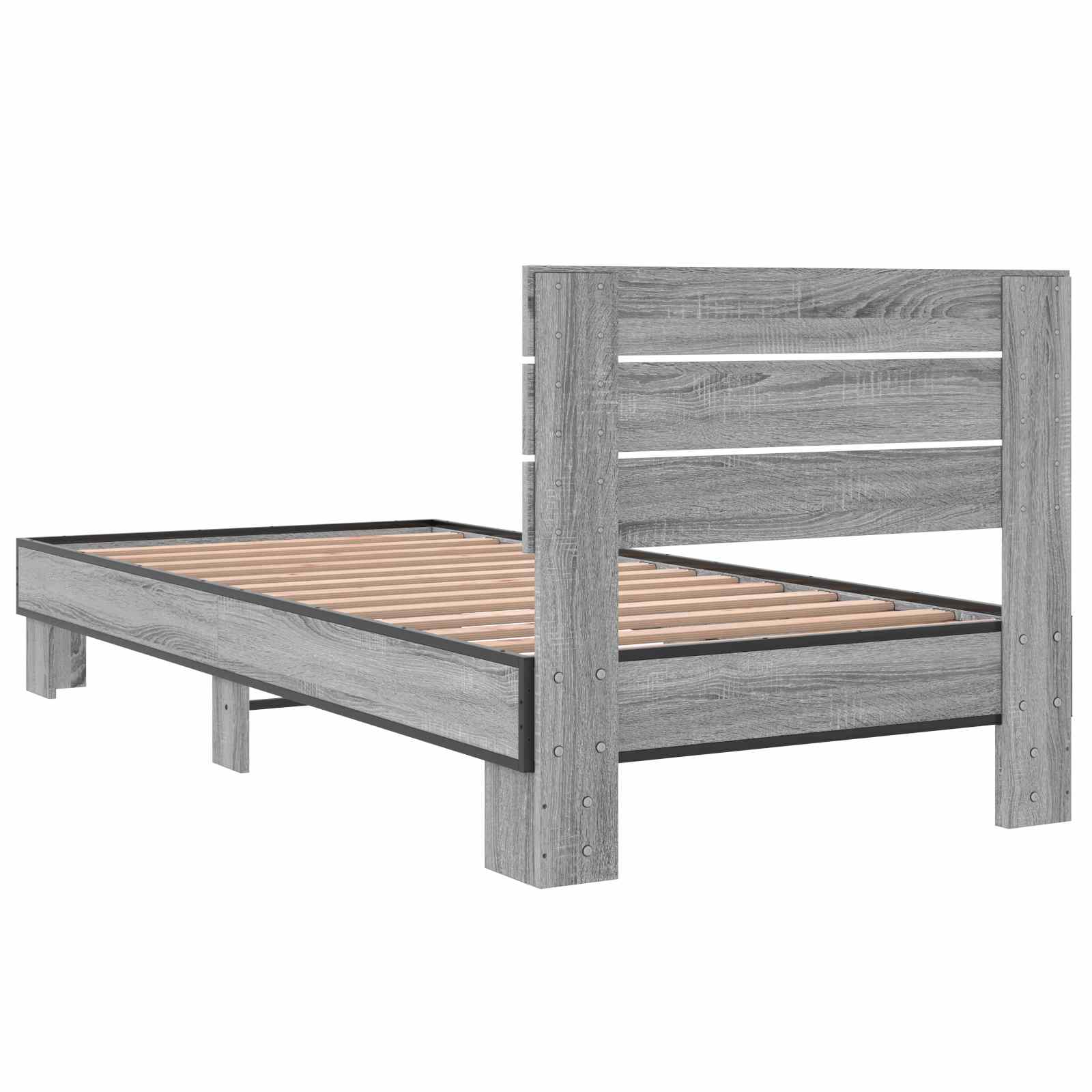 Bettgestell mit Kopfteil Grau Sonoma 80 x 200 cm Holzwerkstoff