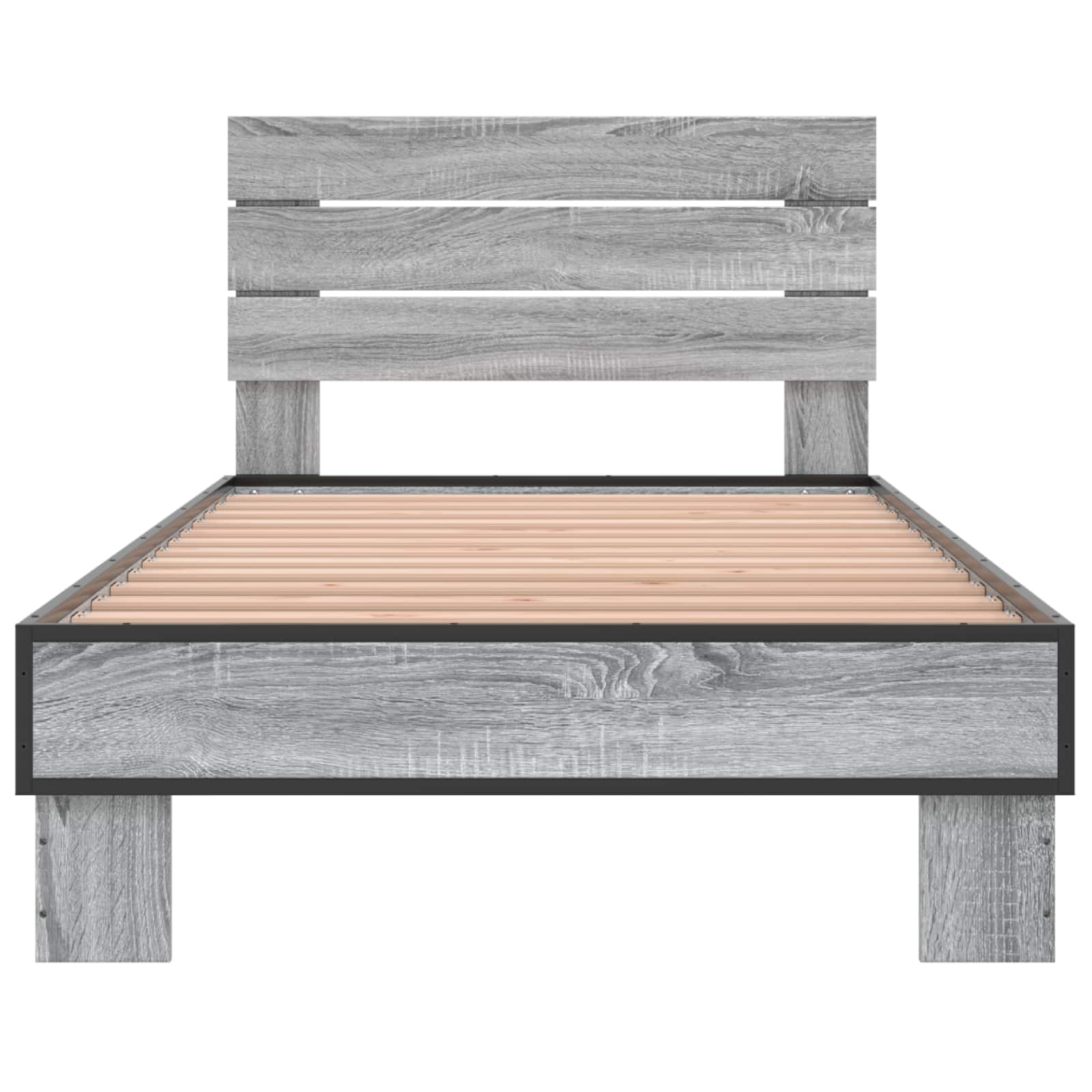 Bettgestell mit Kopfteil Grau Sonoma 80 x 200 cm Holzwerkstoff