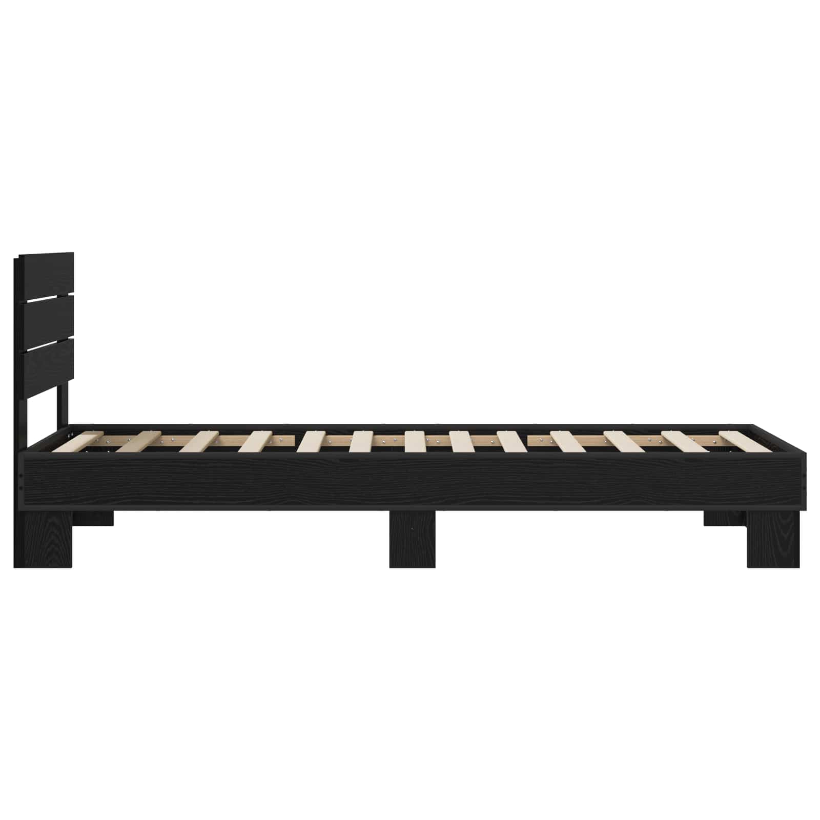 Bettgestell mit Kopfteil Schwarze Eiche 80 x 200 cm
