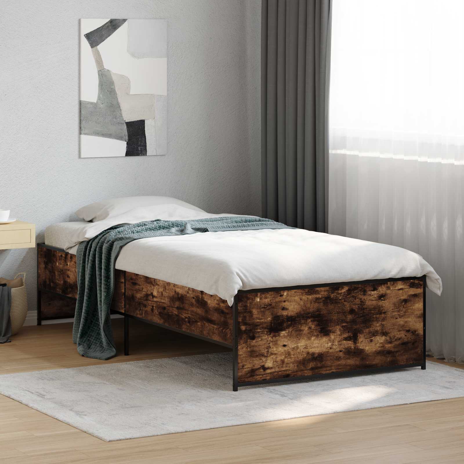 Bettrahmen Geräucherte Eiche 80 x 200 cm Holzwerkstoff