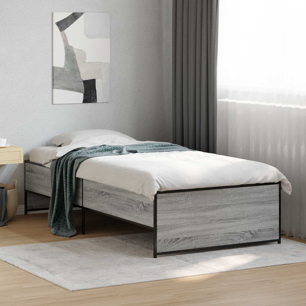 Bettrahmen Grau Sonoma 80 x 200 cm Holzwerkstoff