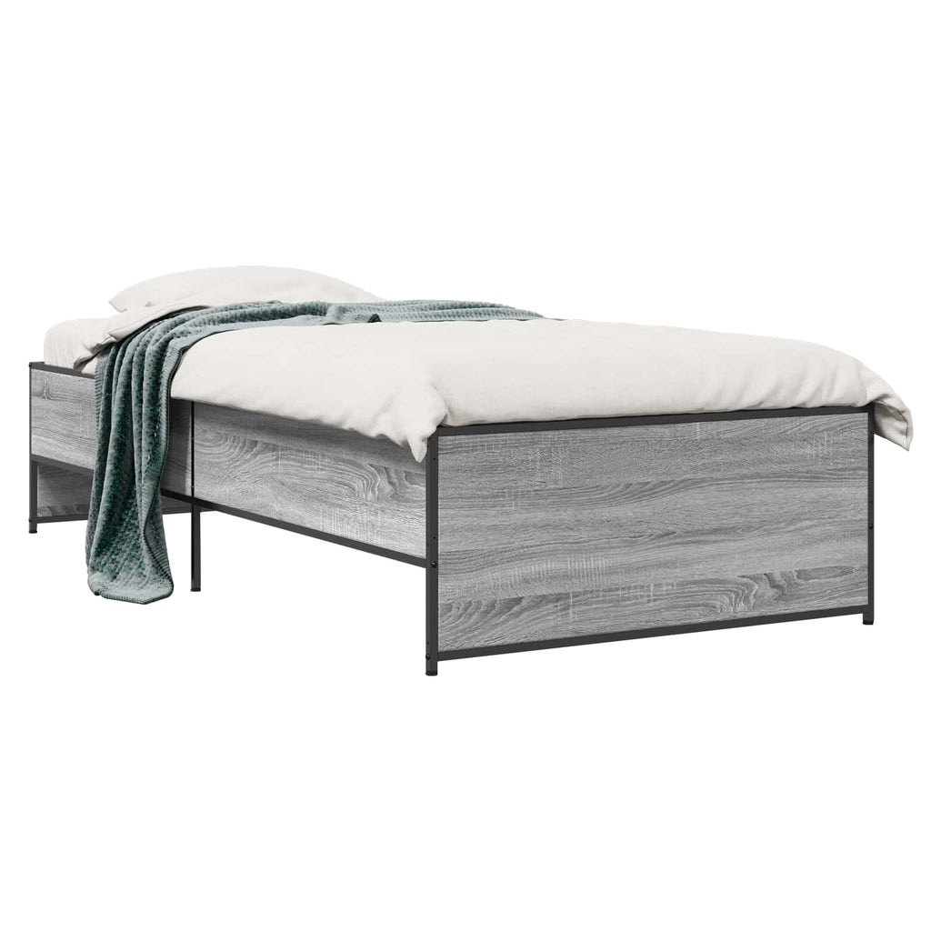 Bettrahmen Grau Sonoma 80 x 200 cm Holzwerkstoff