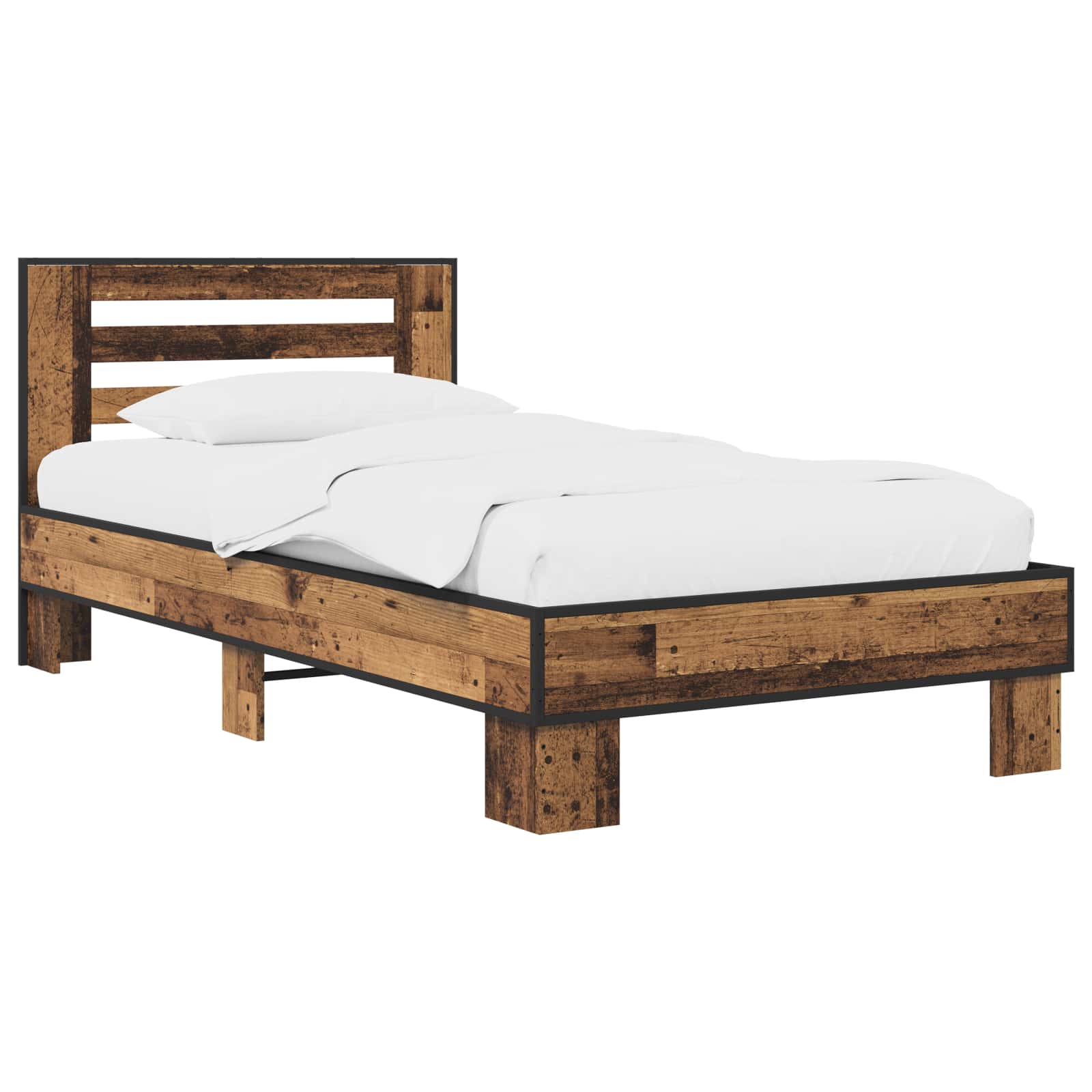 Bettgestell mit Kopfteil Altholz 80 x 200 cm Holzwerkstoff