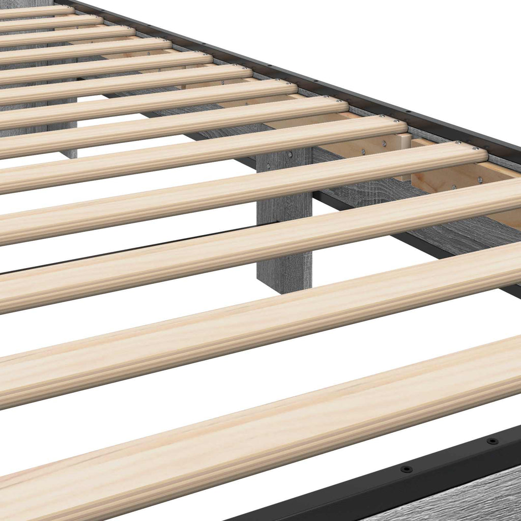 Bettgestell mit Kopfteil Grau Sonoma 80 x 200 cm Holzwerkstoff