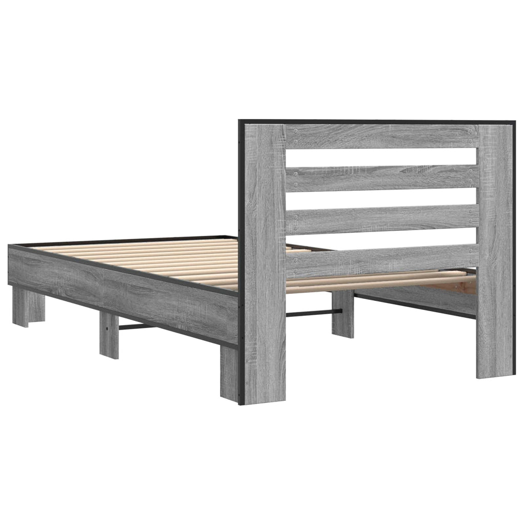 Bettgestell mit Kopfteil Grau Sonoma 80 x 200 cm Holzwerkstoff