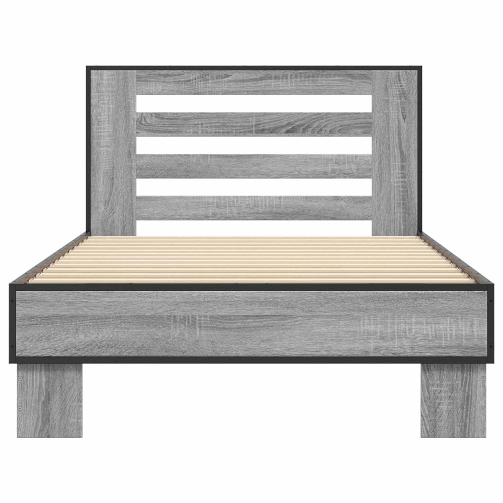 Bettgestell mit Kopfteil Grau Sonoma 80 x 200 cm Holzwerkstoff