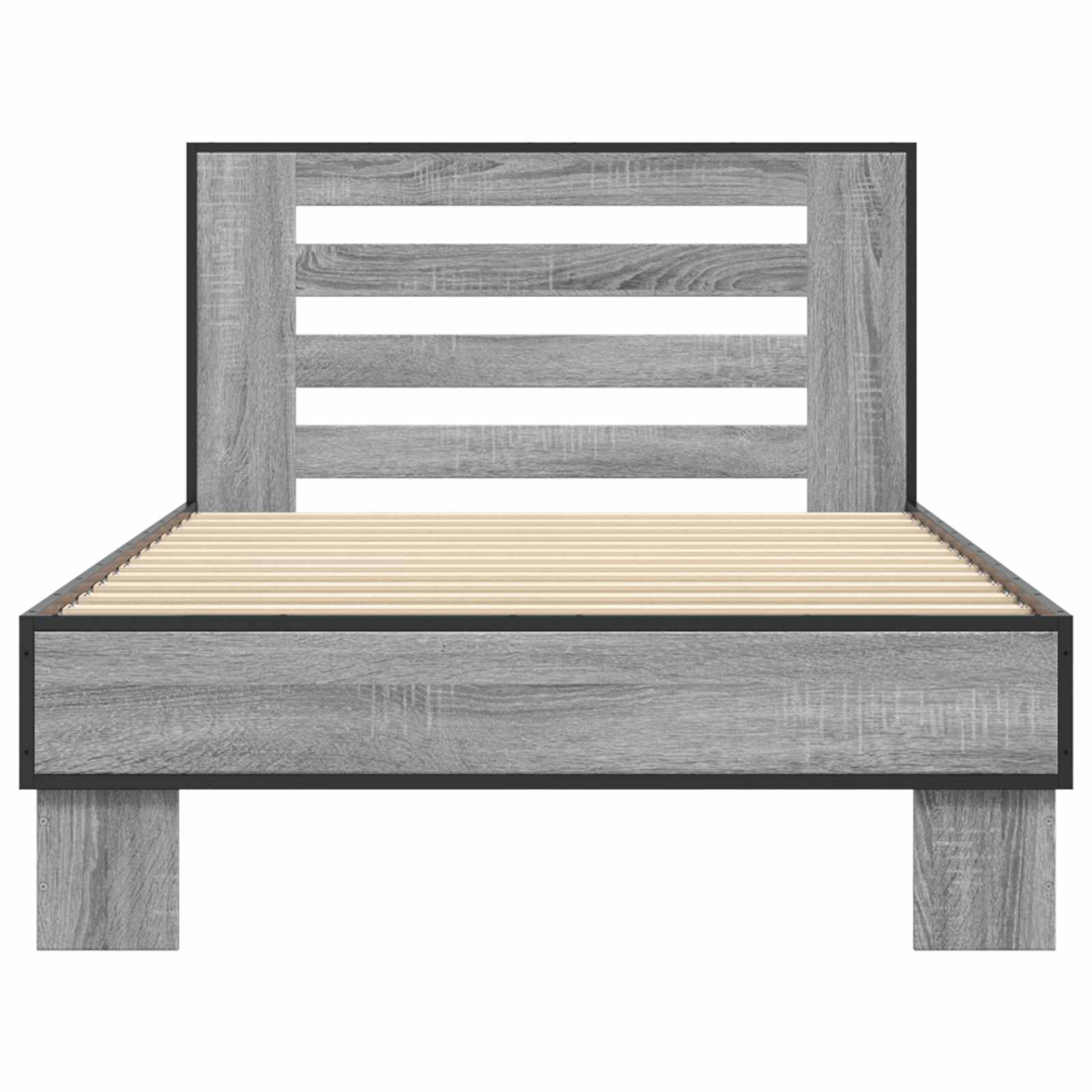 Bettgestell mit Kopfteil Grau Sonoma 80 x 200 cm Holzwerkstoff