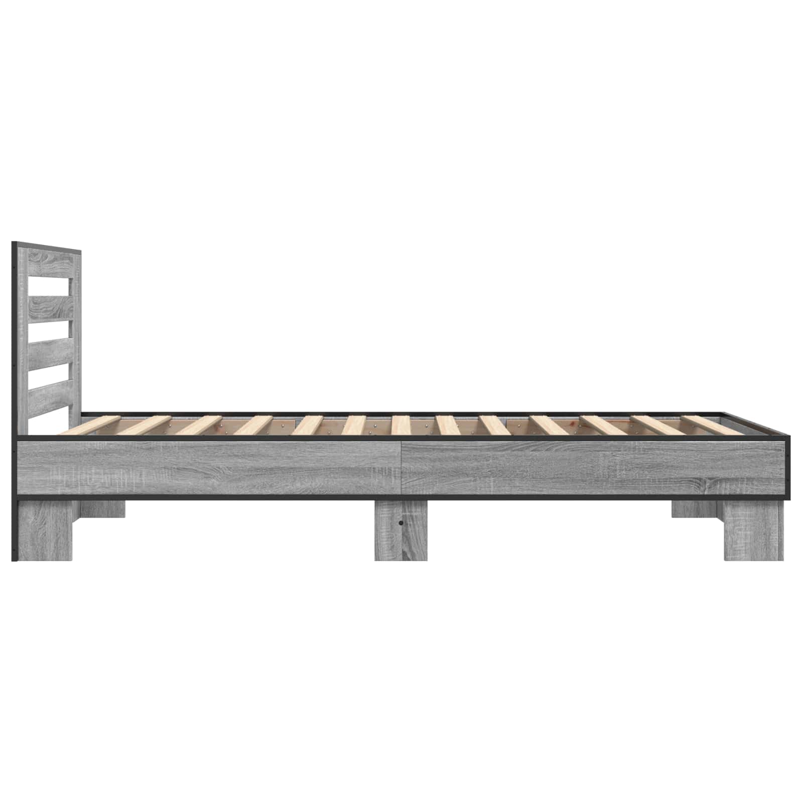 Bettgestell mit Kopfteil Grau Sonoma 80 x 200 cm Holzwerkstoff