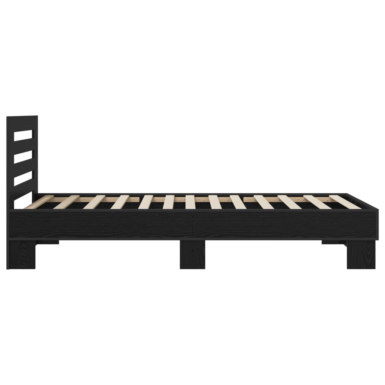Bettgestell mit Kopfteil Schwarze Eiche 80 x 200 cm