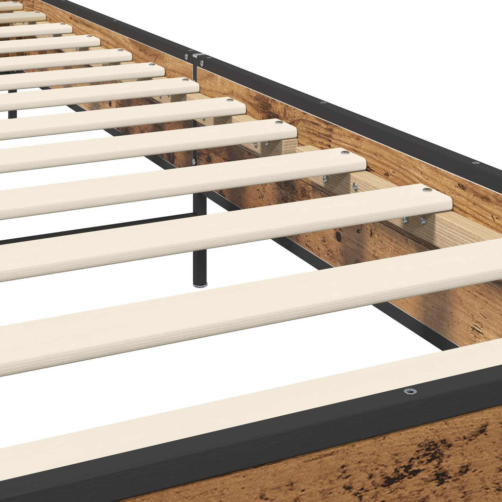 Bettgestell mit Kopfteil Altholz 80 x 200 cm Holzwerkstoff