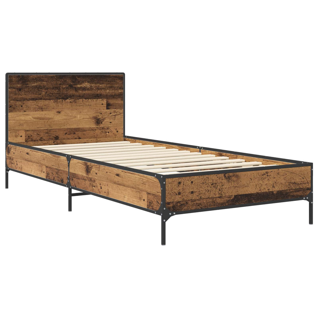 Bettgestell mit Kopfteil Altholz 80 x 200 cm Holzwerkstoff