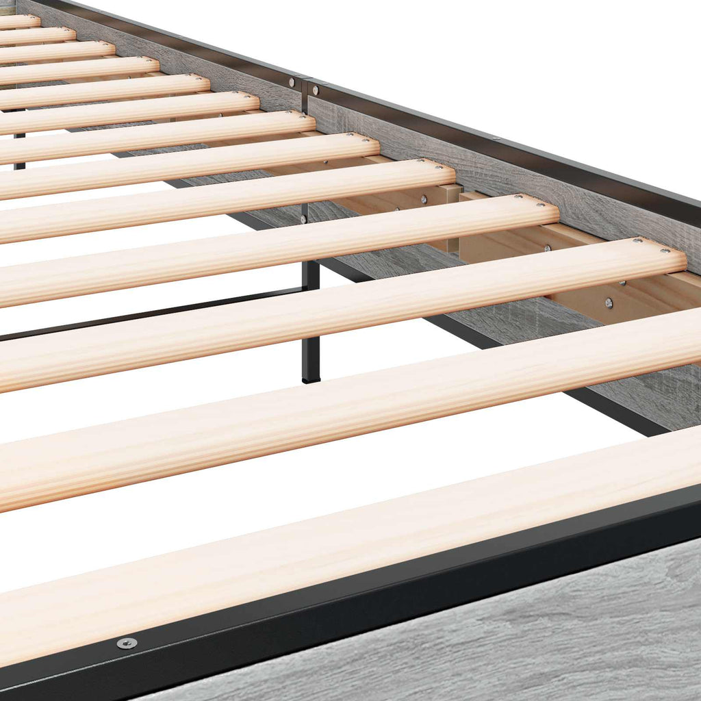 Bettgestell mit Kopfteil Grau Sonoma 80 x 200 cm Holzwerkstoff